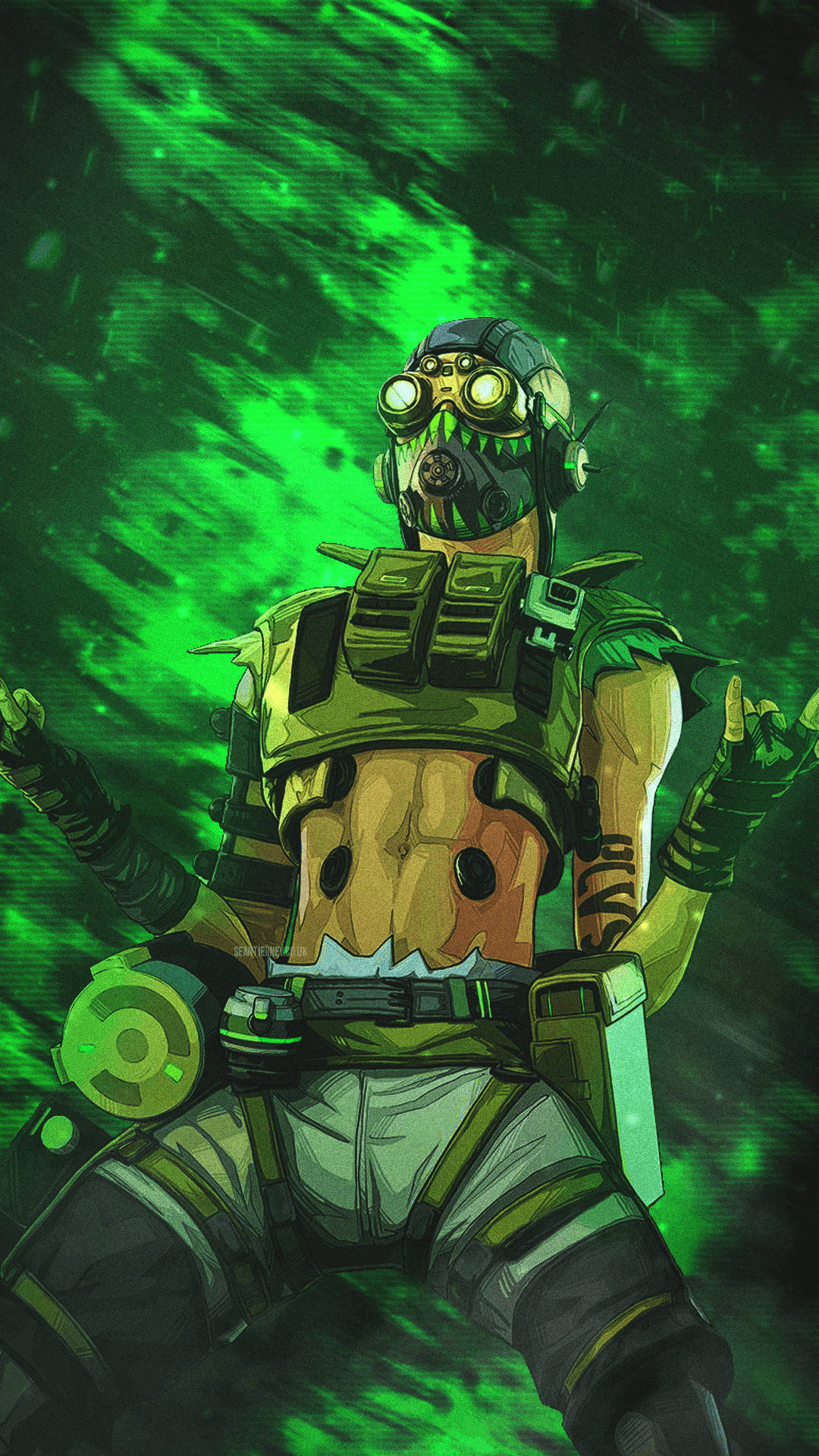 Apex Legends Octane Green Themed Background