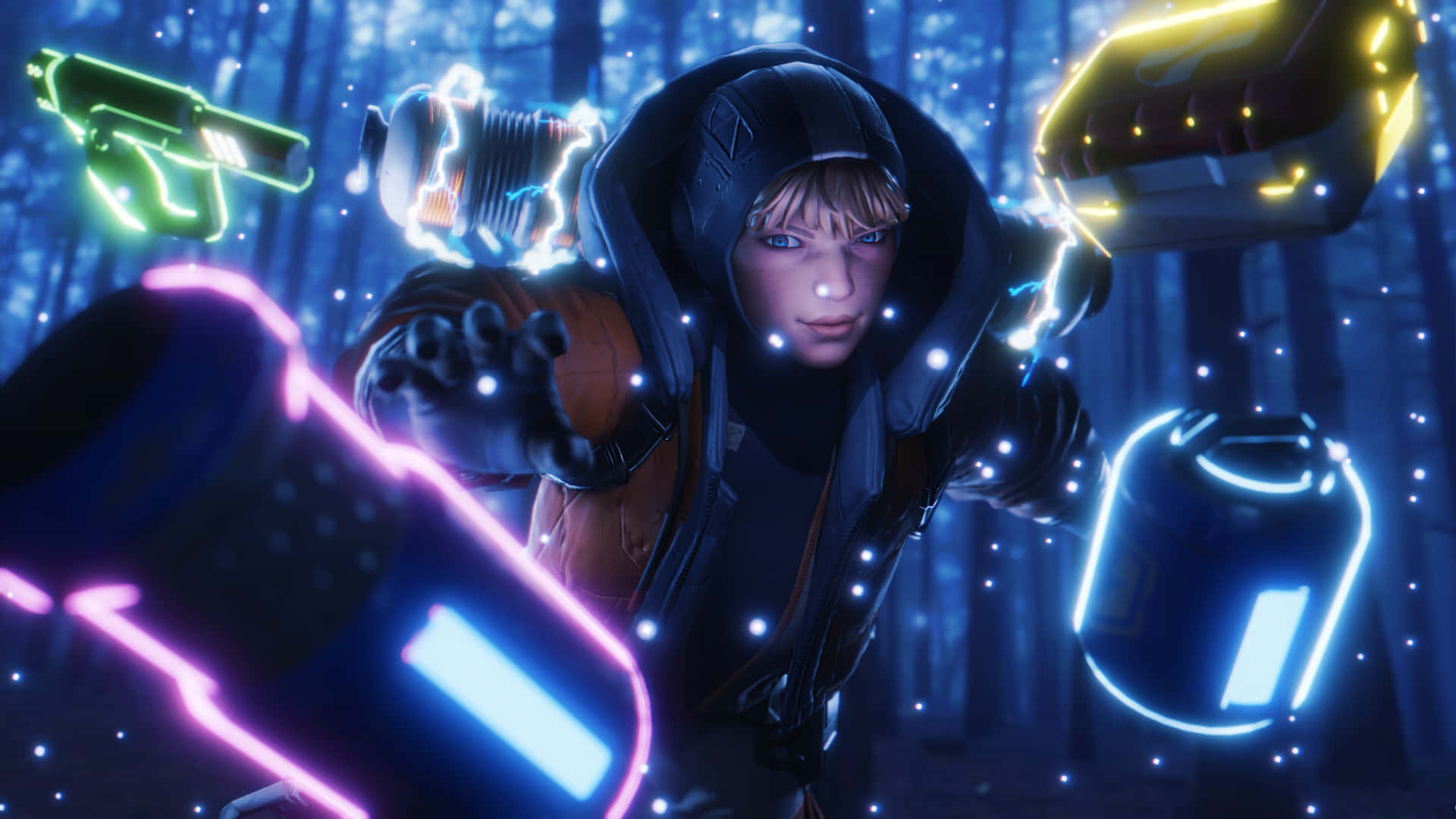 Apex Legends Wattson Neon Lights Background