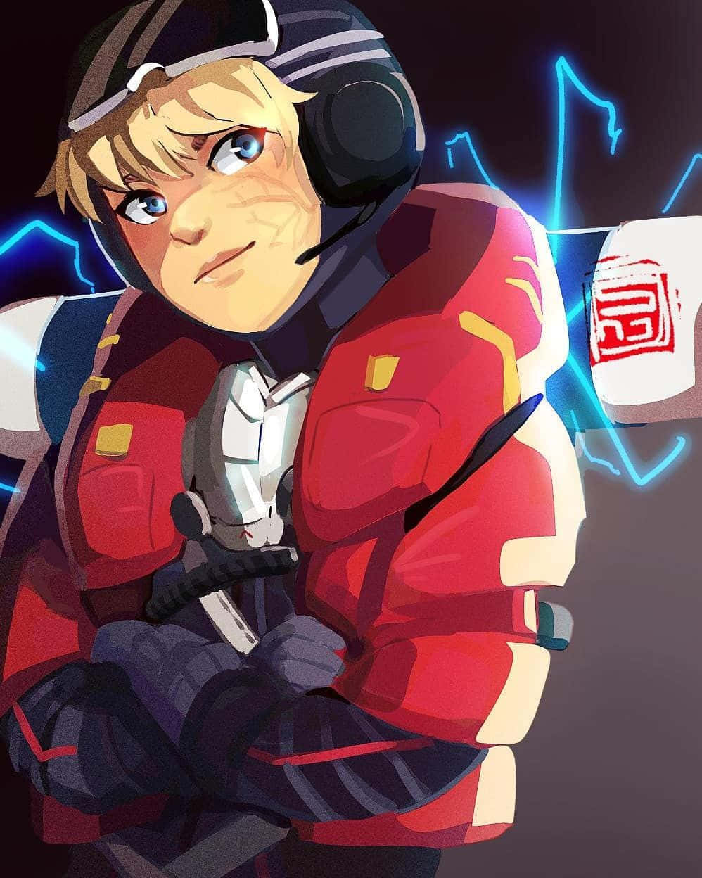 Apex Legends Wattson Red Puffy Jacket Background