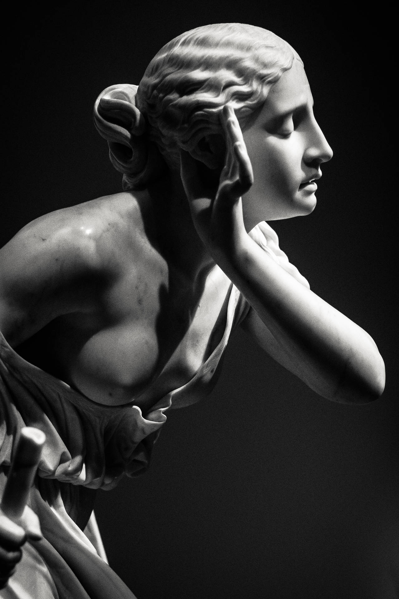 Aphrodite Listens Sculpture Background