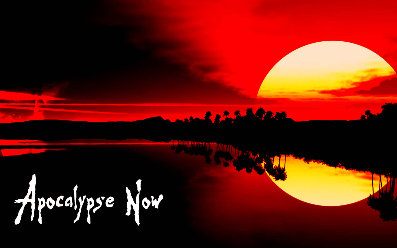 Apocalpyse Now Sunset Silhouette Background