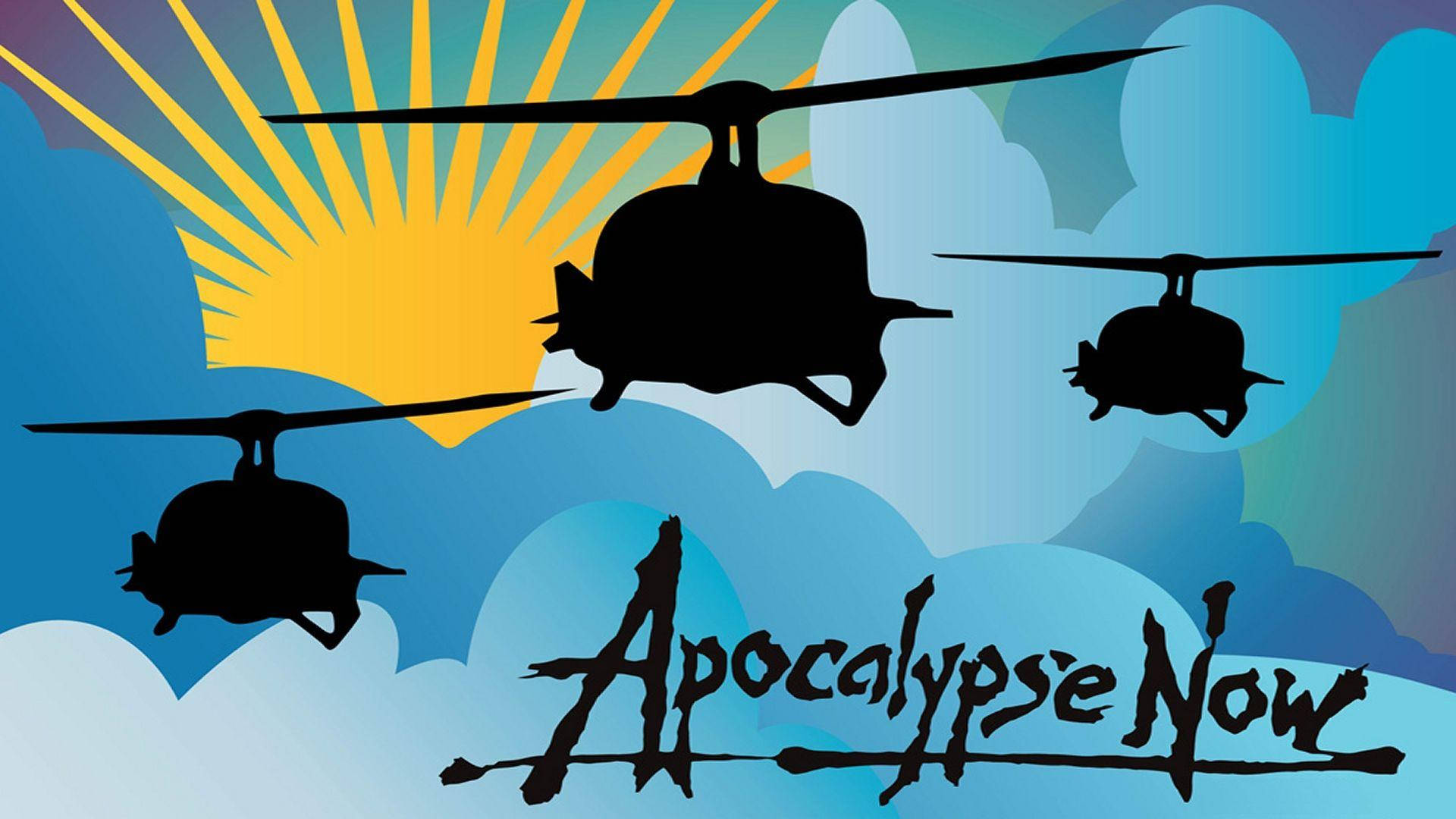 Apocalypse Now Flying Helicopter Silhouette Background