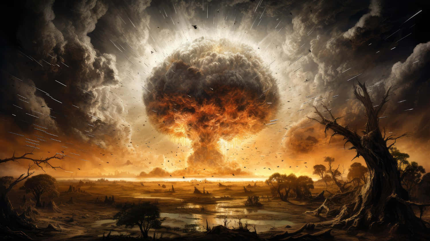 Apocalyptic Nuclear Explosion Artwork Background