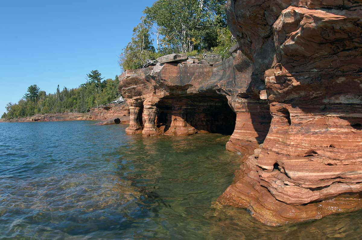Apostle Islands Sea Caves Wisconsin Background