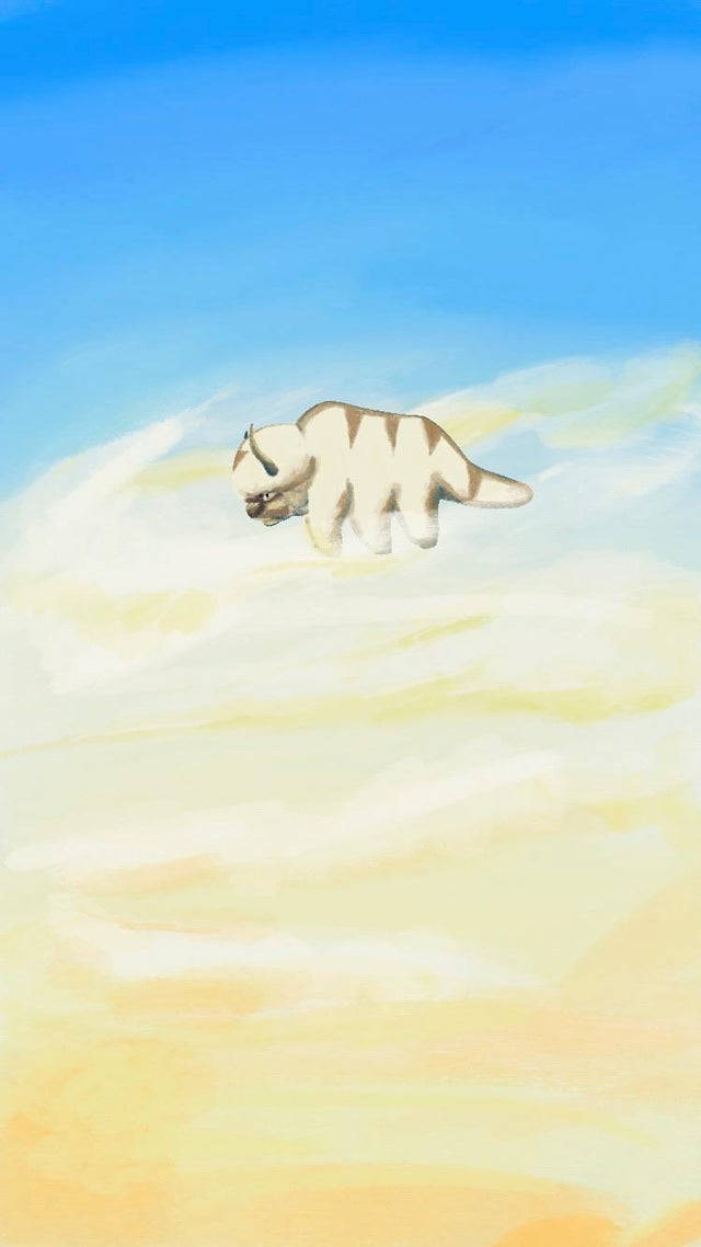 Appa Flying In Desert Background