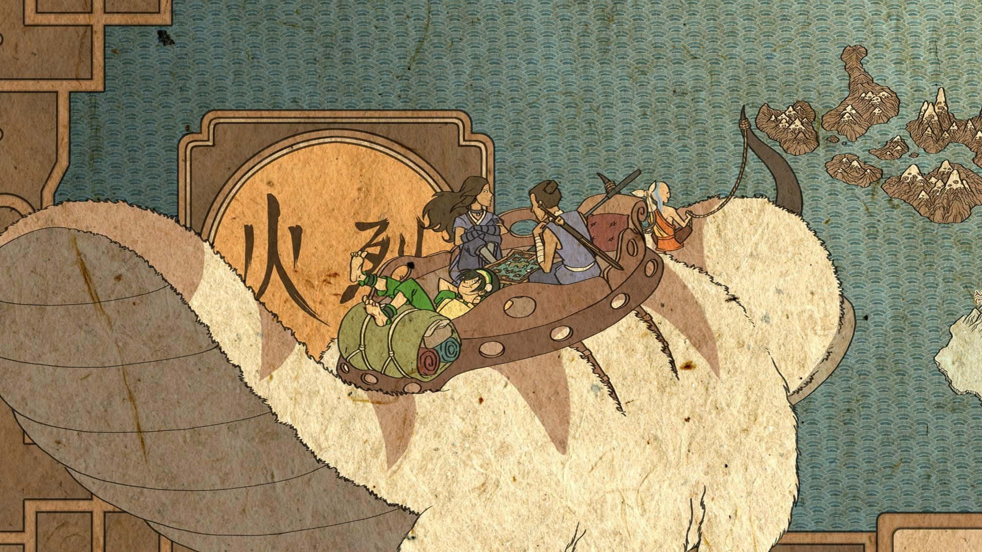 Appa, The Loyal Flying Companion Of Aang, In Avatar The Last Airbender Series Background