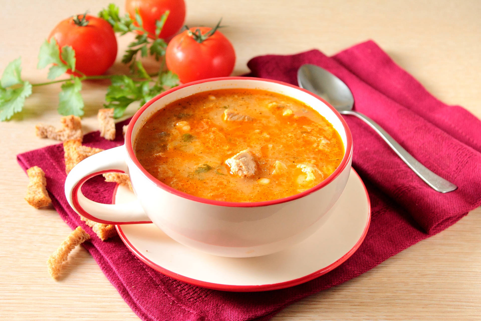 Appetizing Corn And Chicken Soup Background