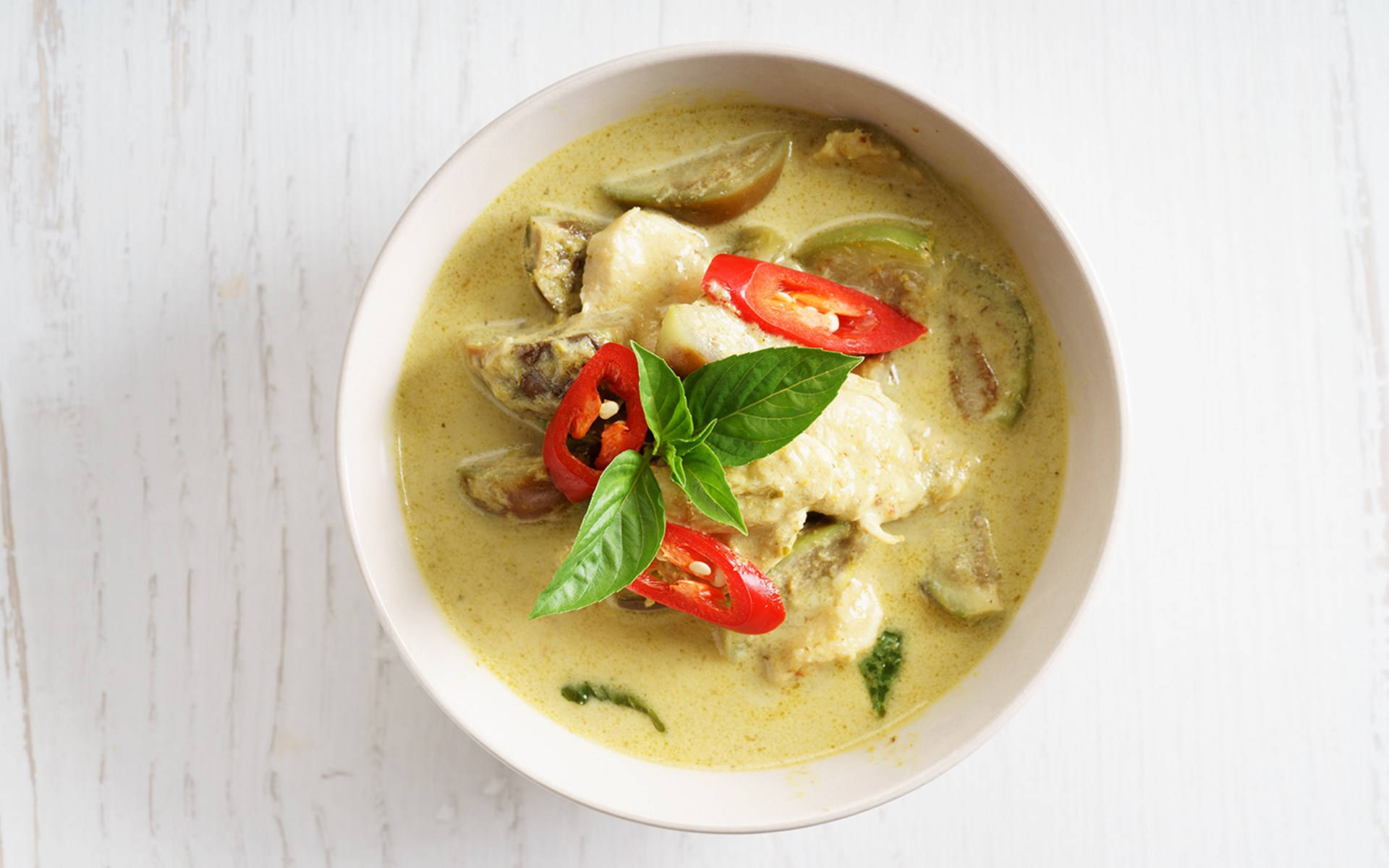 Appetizing Light Green Snapper Thai Curry Background