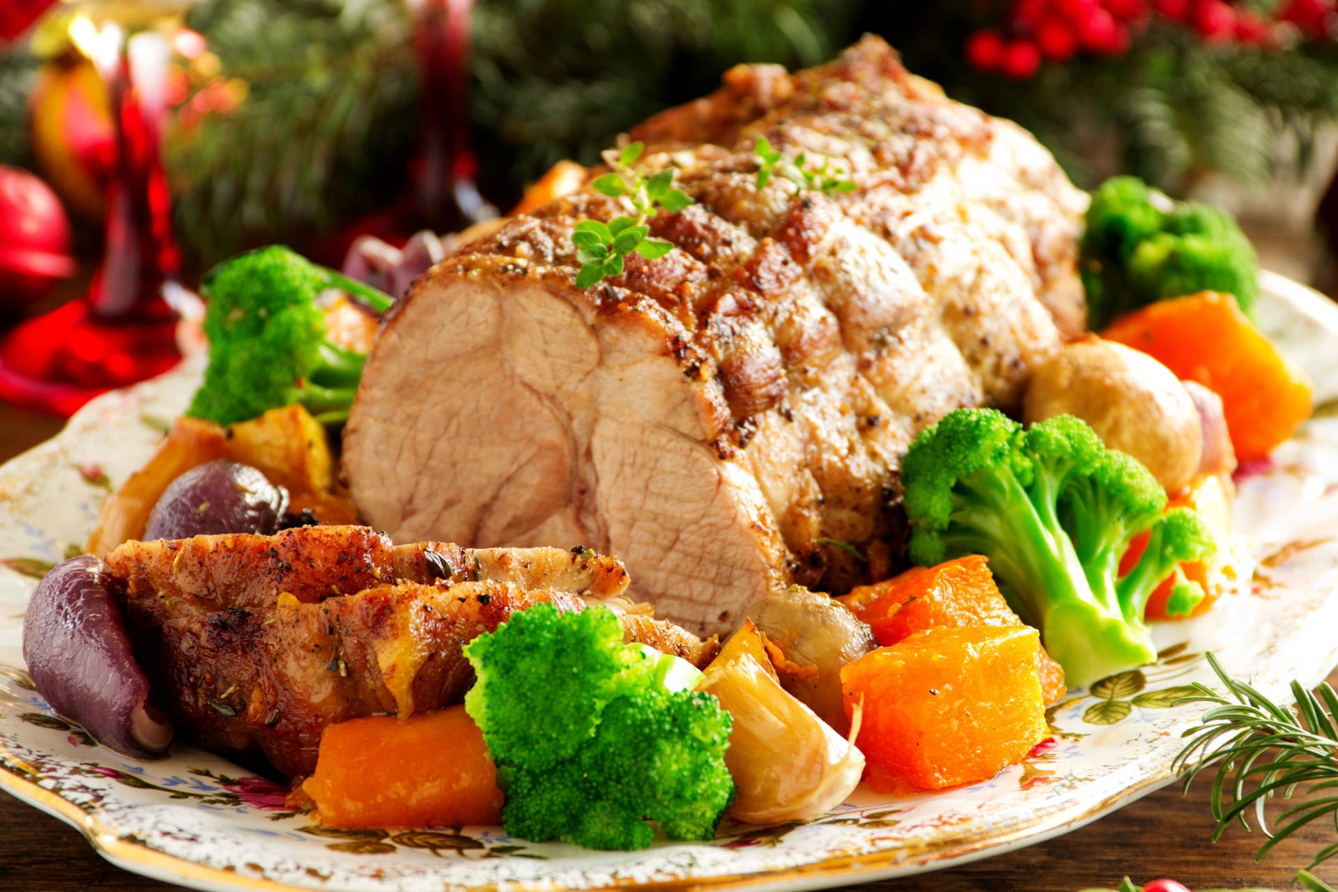 Appetizing Pork Roast Meat Background