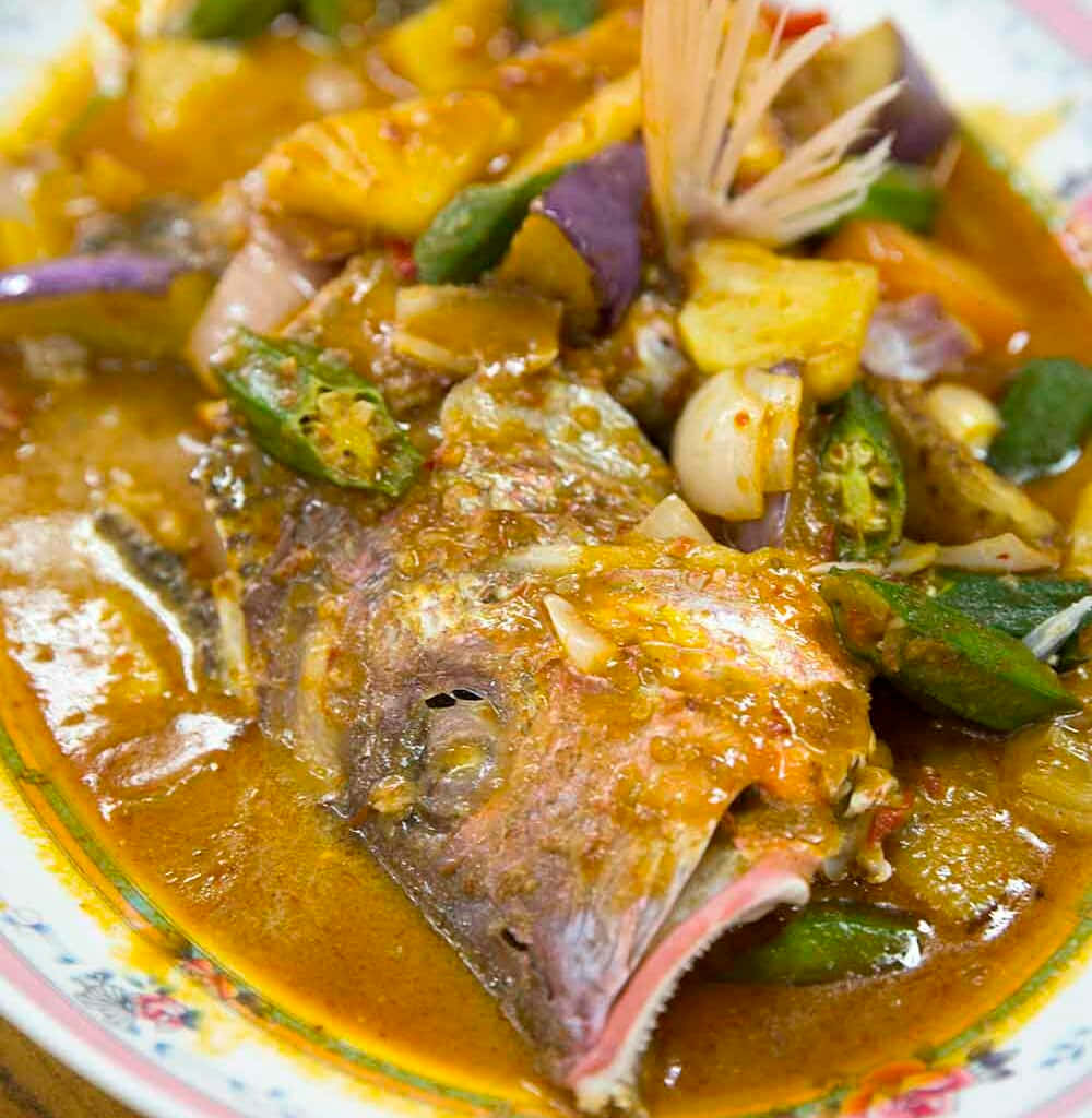 Appetizing Singaporean Fish Head Curry Background