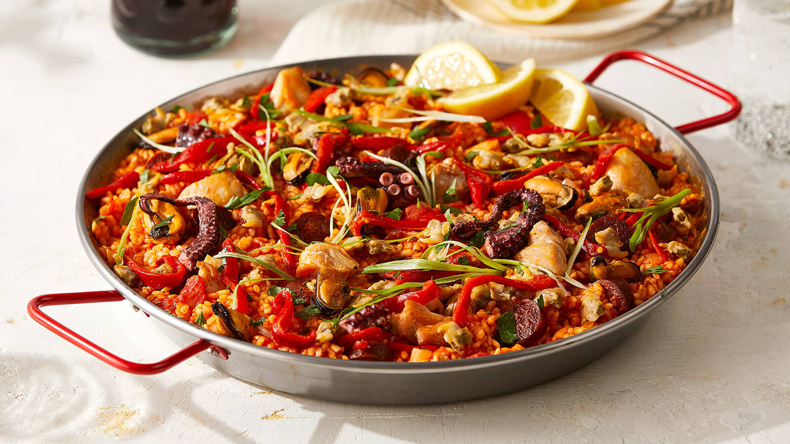 Appetizing Spanish Paella Food Background