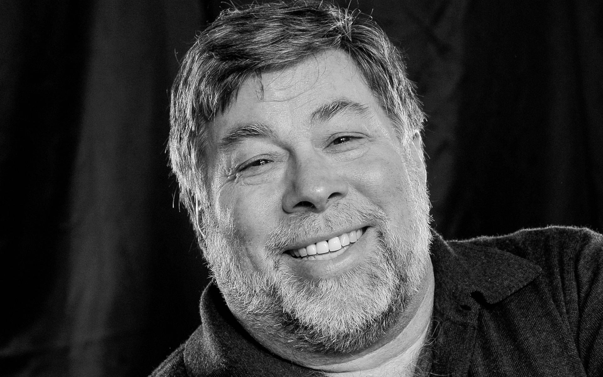 Apple Co Founder Steve Wozniak Greyscale Background