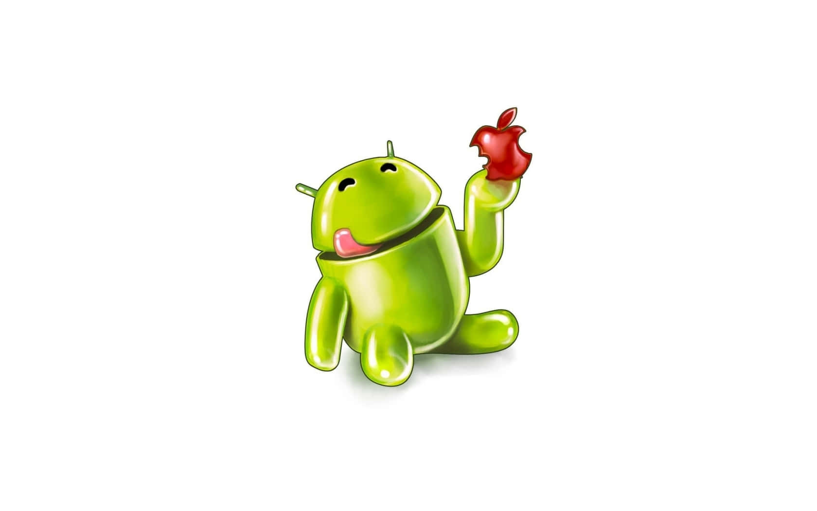 Apple Eating Android Cartoon Background