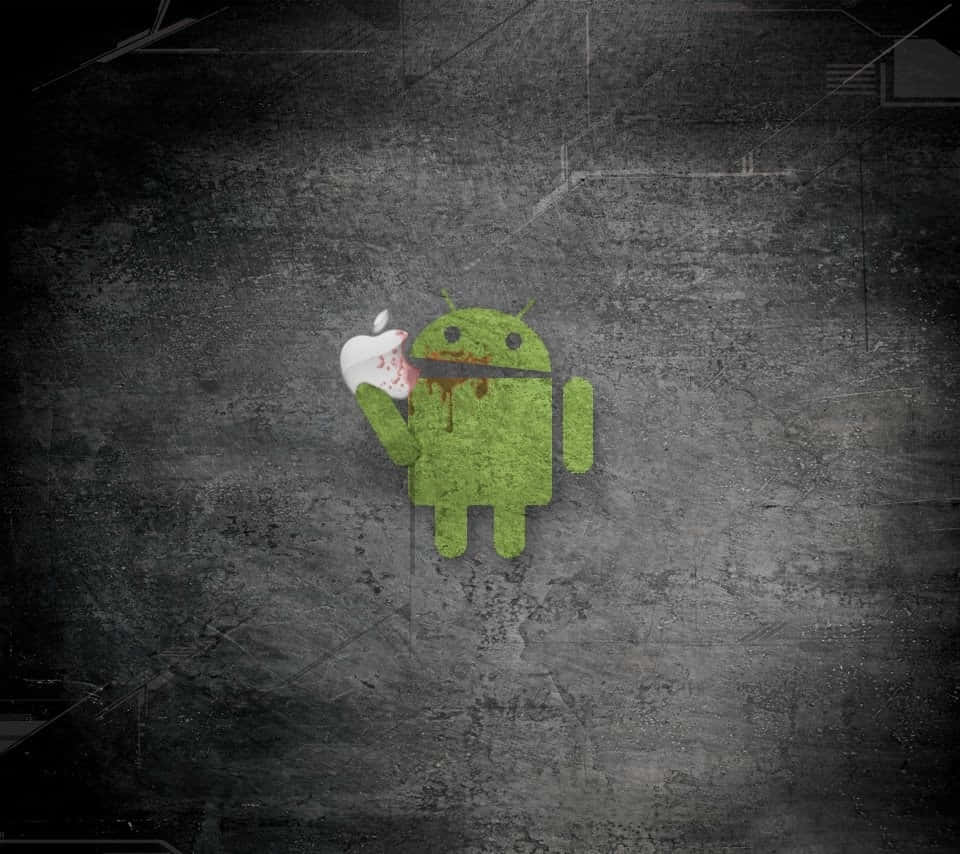 Apple Eating Android Grunge Background
