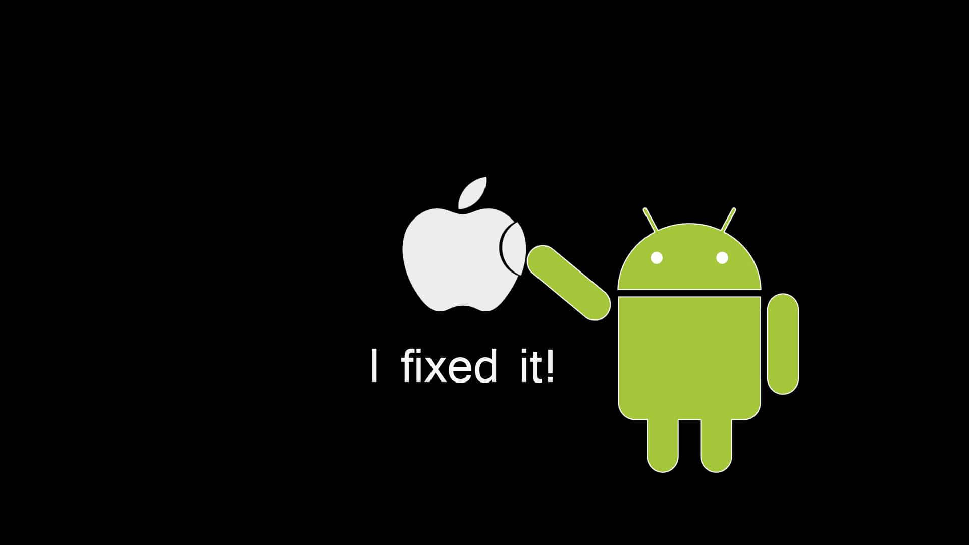 Apple Eating Android I Fixed It Background