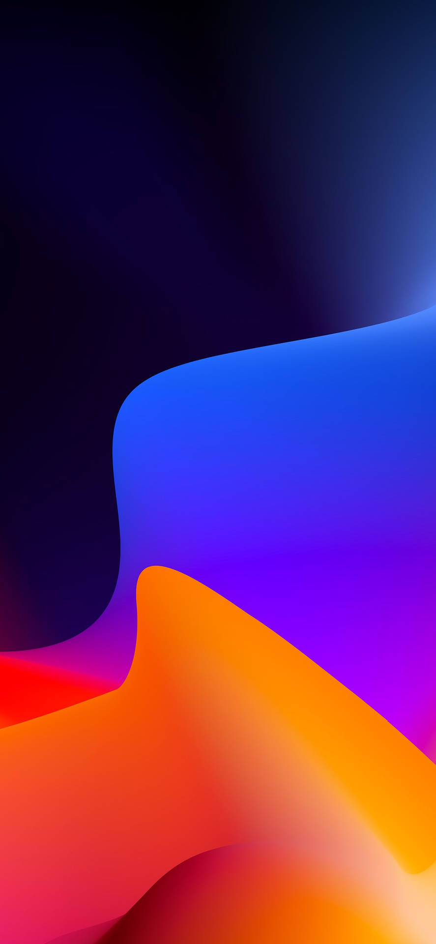 Apple Iphone Default Neon Blue And Orange Background