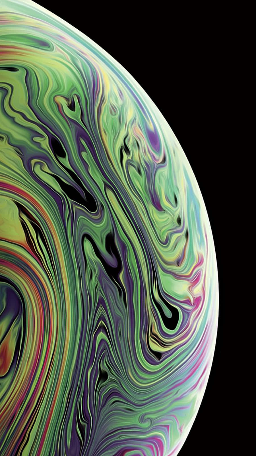 Apple Iphone Xs Green Fluid Bubble Background