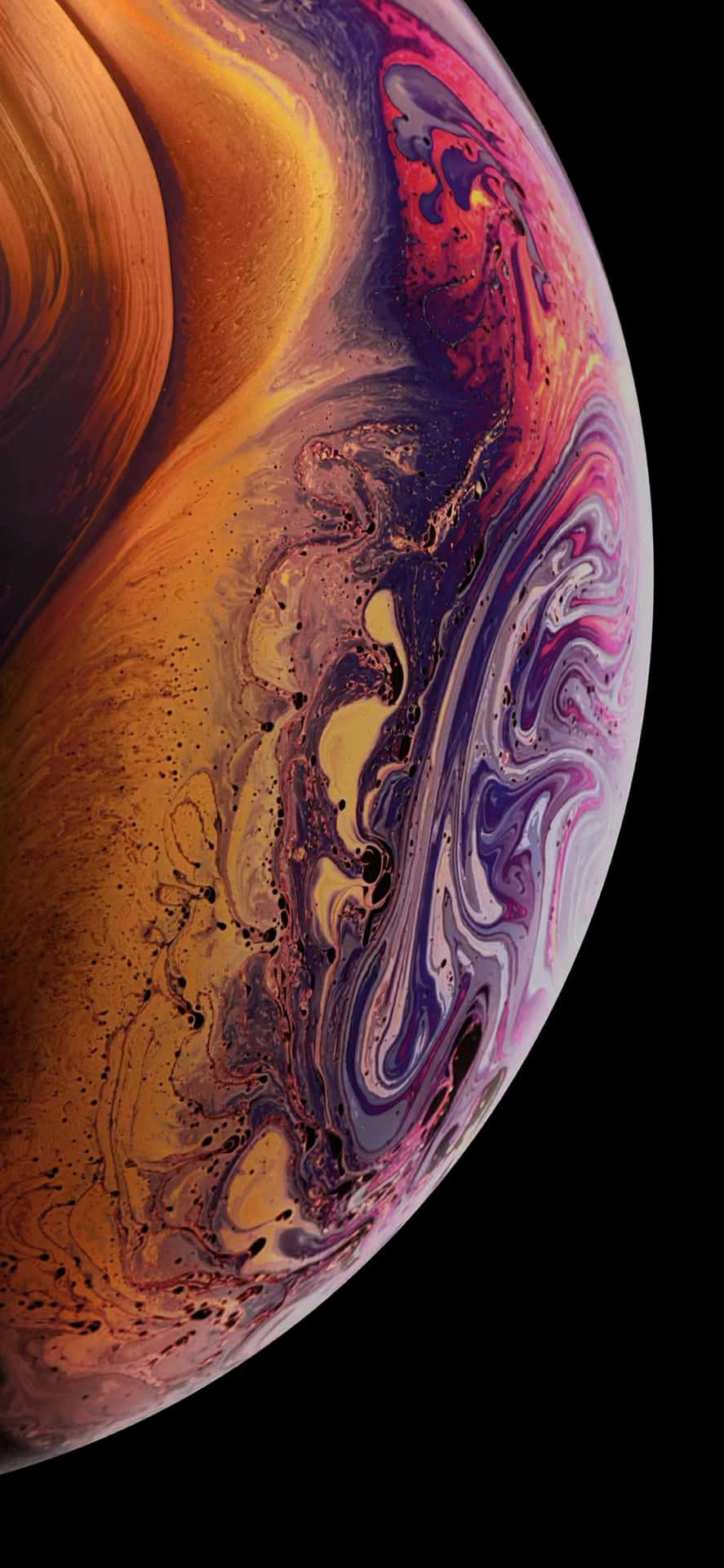 Apple Iphone Xs Orange Purple Bubble Background