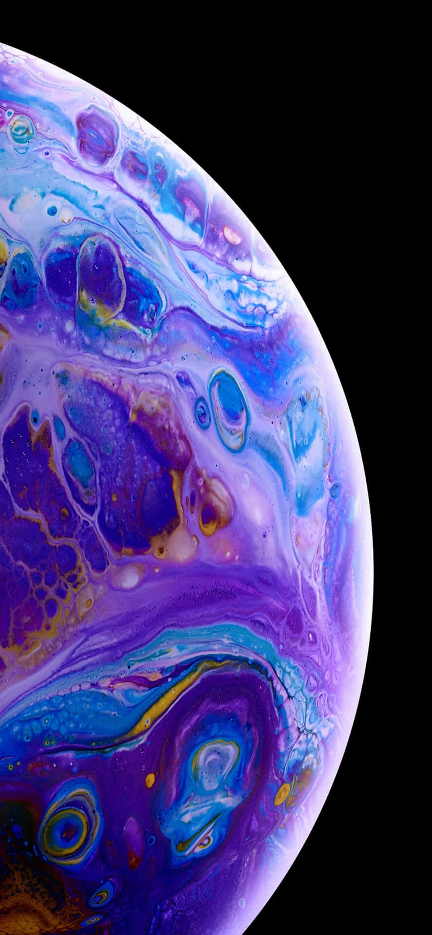 Apple Iphone Xs Purple Blue Fluid Bubble Background