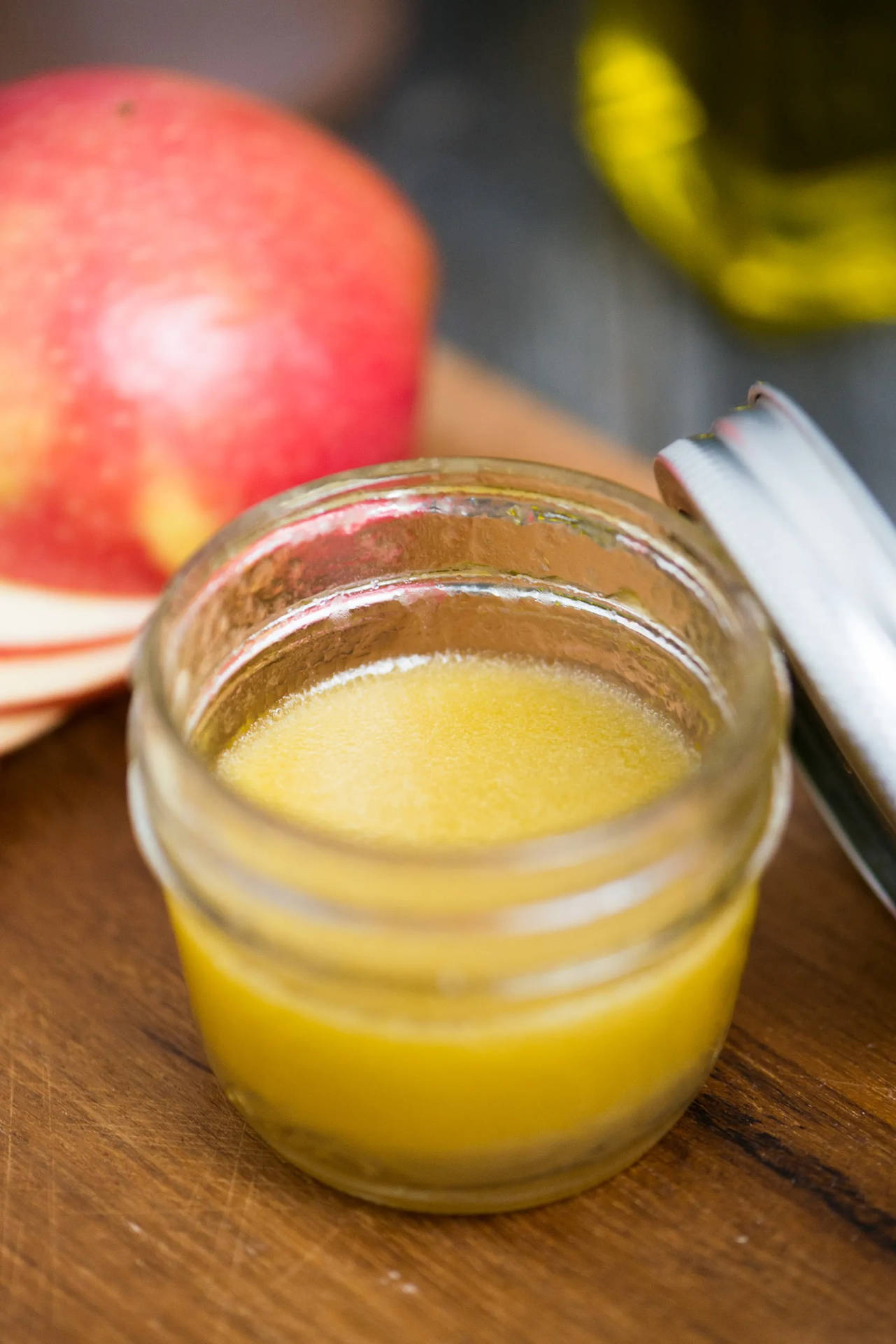 Apple Jam As A Contrast To Apple Cider Vinegar Background