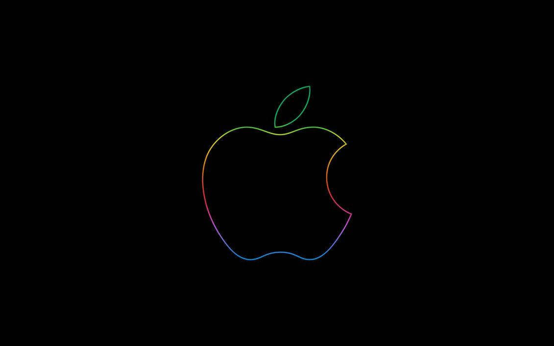 Apple Logo 4k Lighted Rainbow Background
