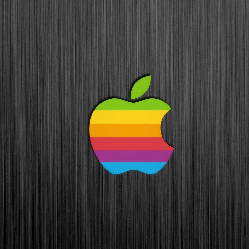 Apple Logo 4k With Rainbow Colors Background