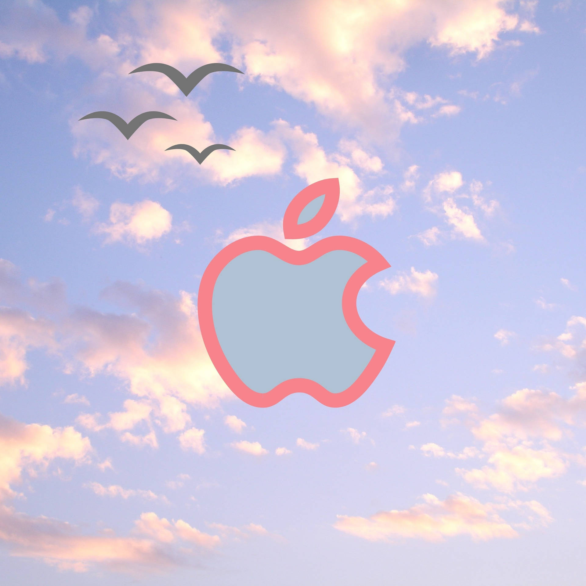 Apple Logo And Sky Background