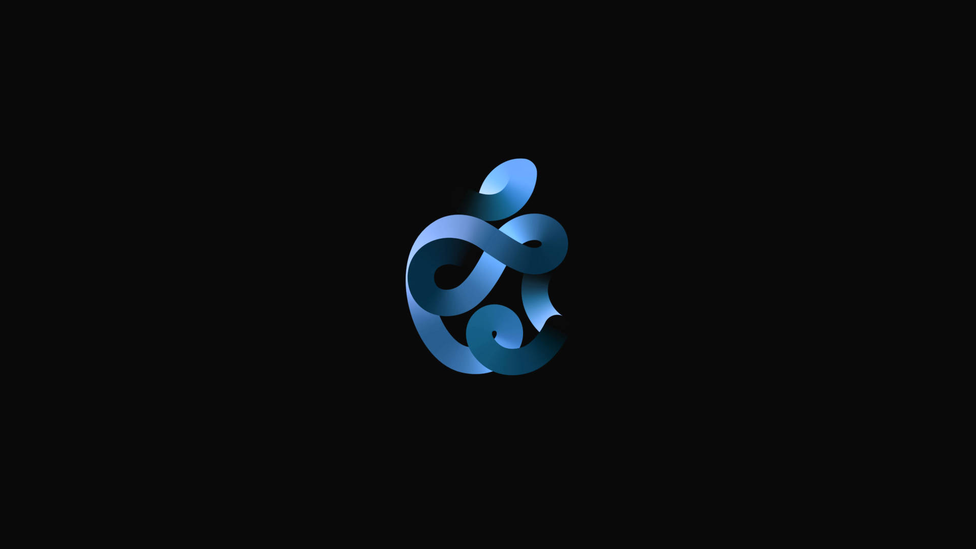 Apple Logo Blue Curves Background