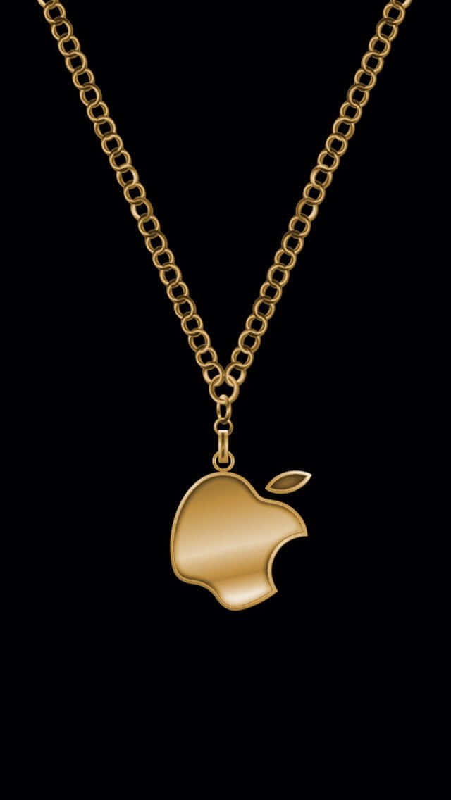 Apple Logo Gold Necklace Background