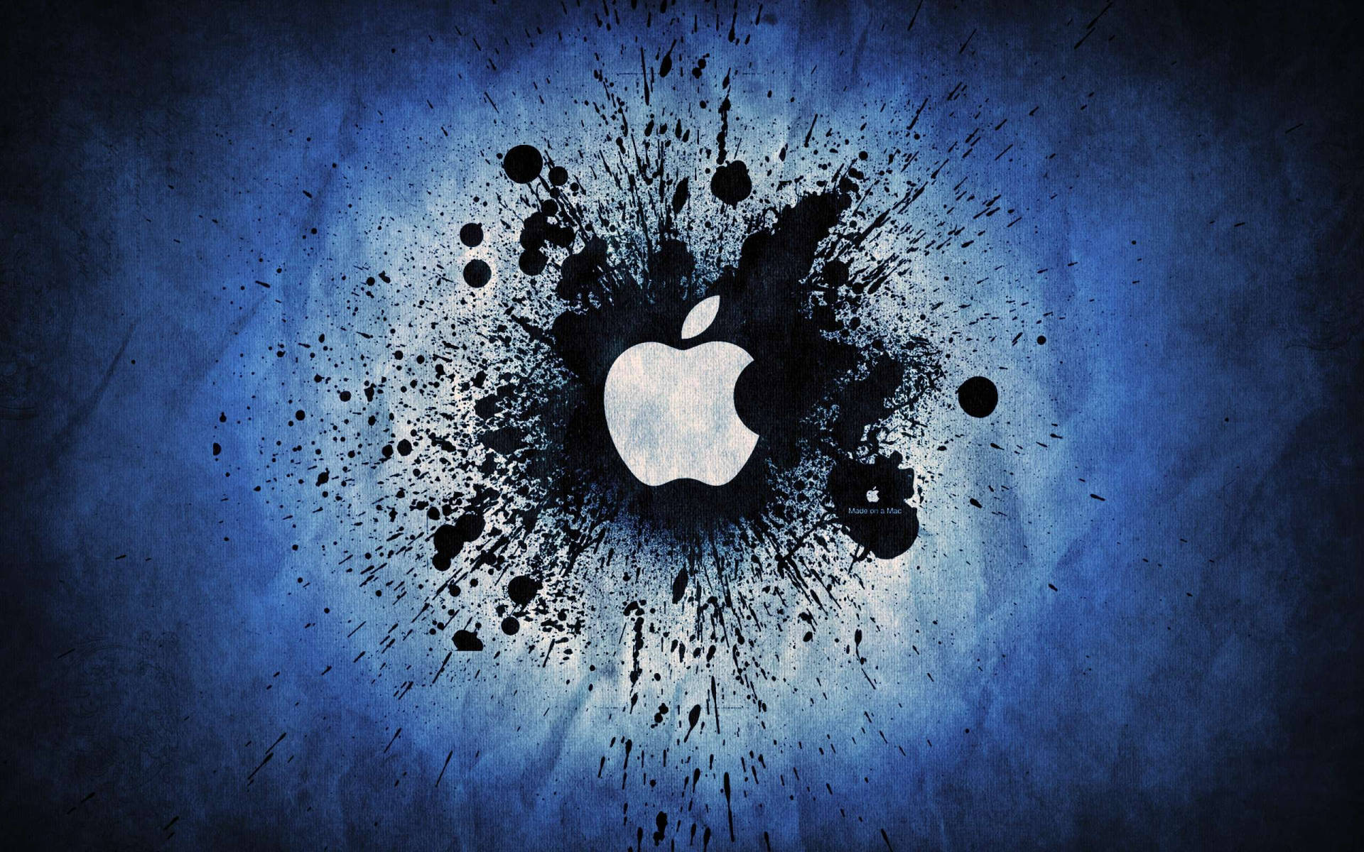 Apple Logo In Blue & White Background