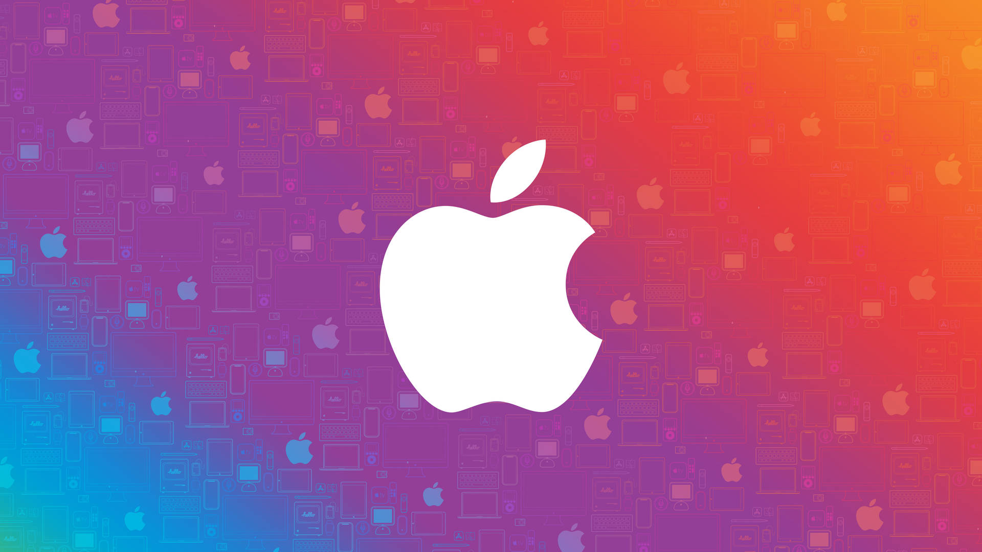 Apple Logo In Colorful Background Background