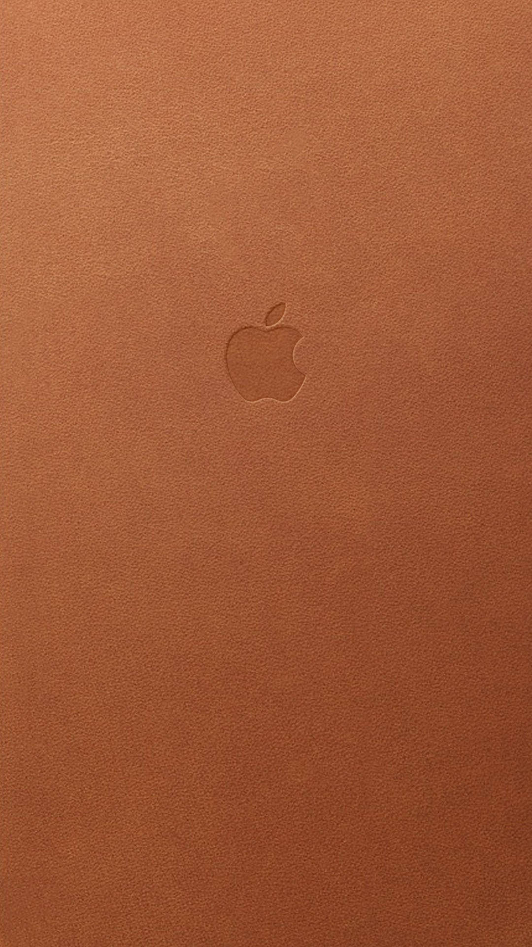 Apple Logo In Tan Aesthetic Iphone Background