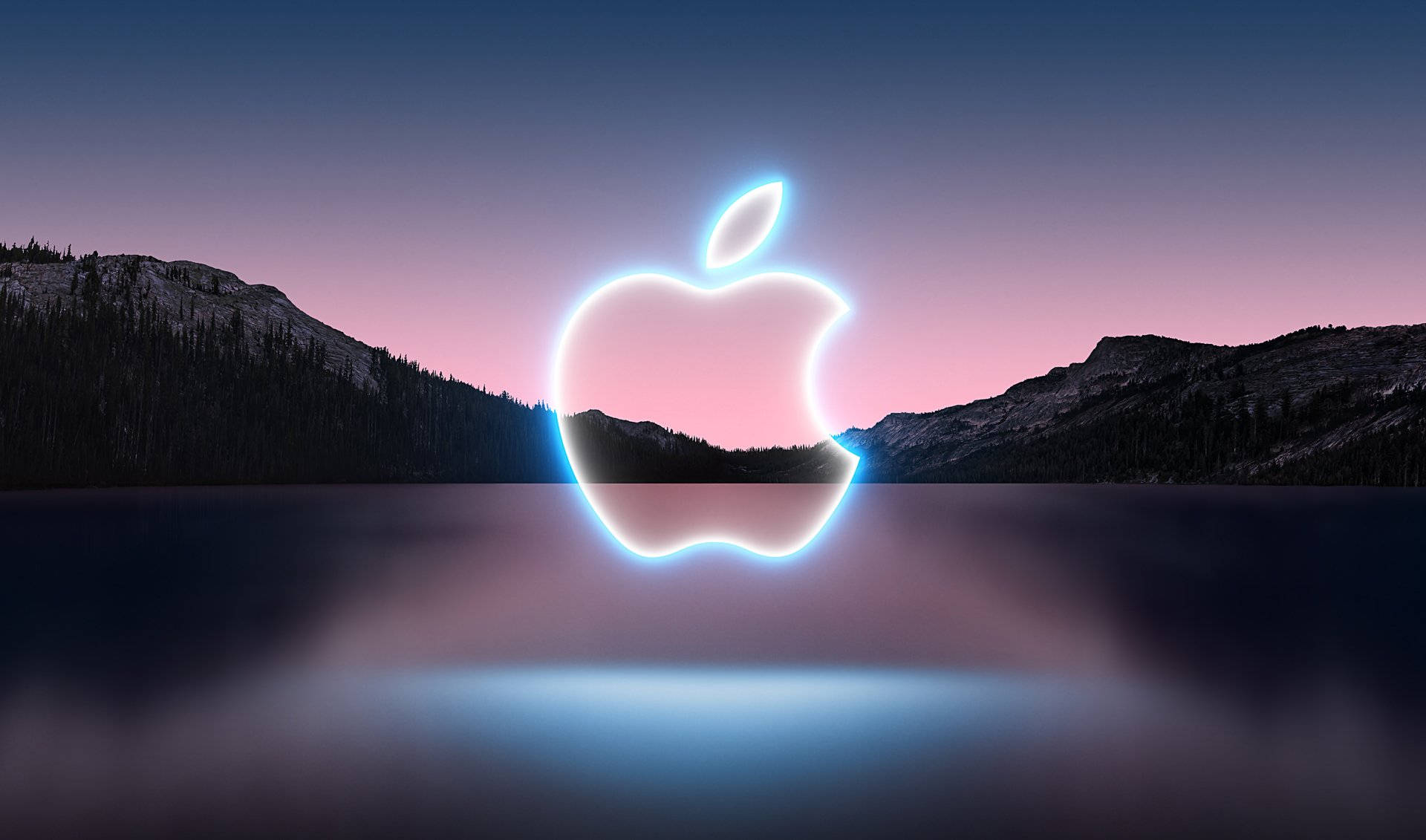 Apple Logo Mountain Background