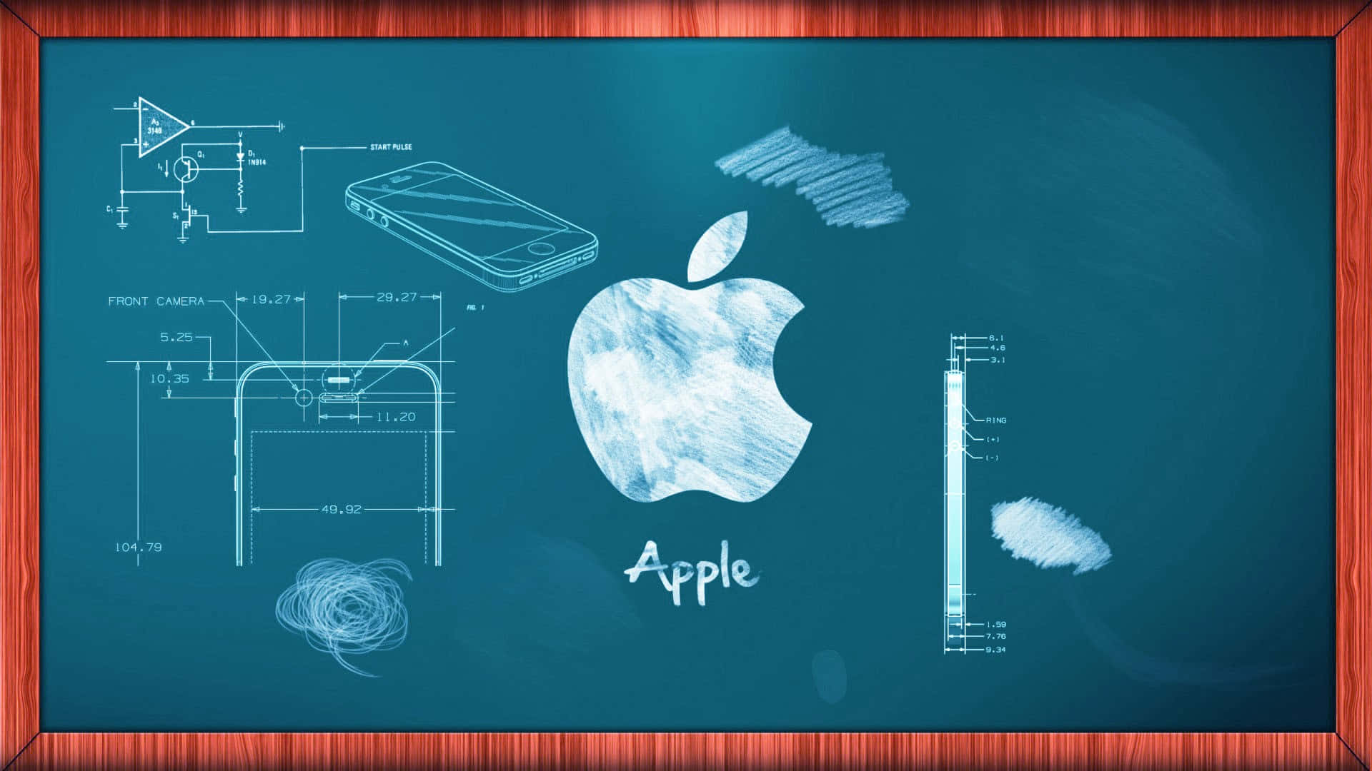 Apple Logo On A Chalkboard Background