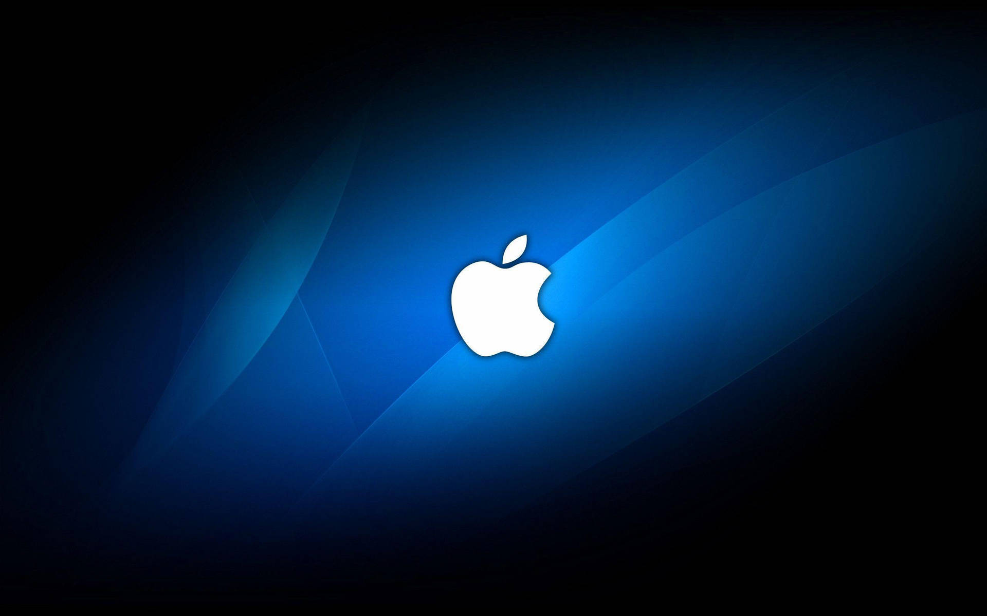 Apple Logo On Black And Blue Background