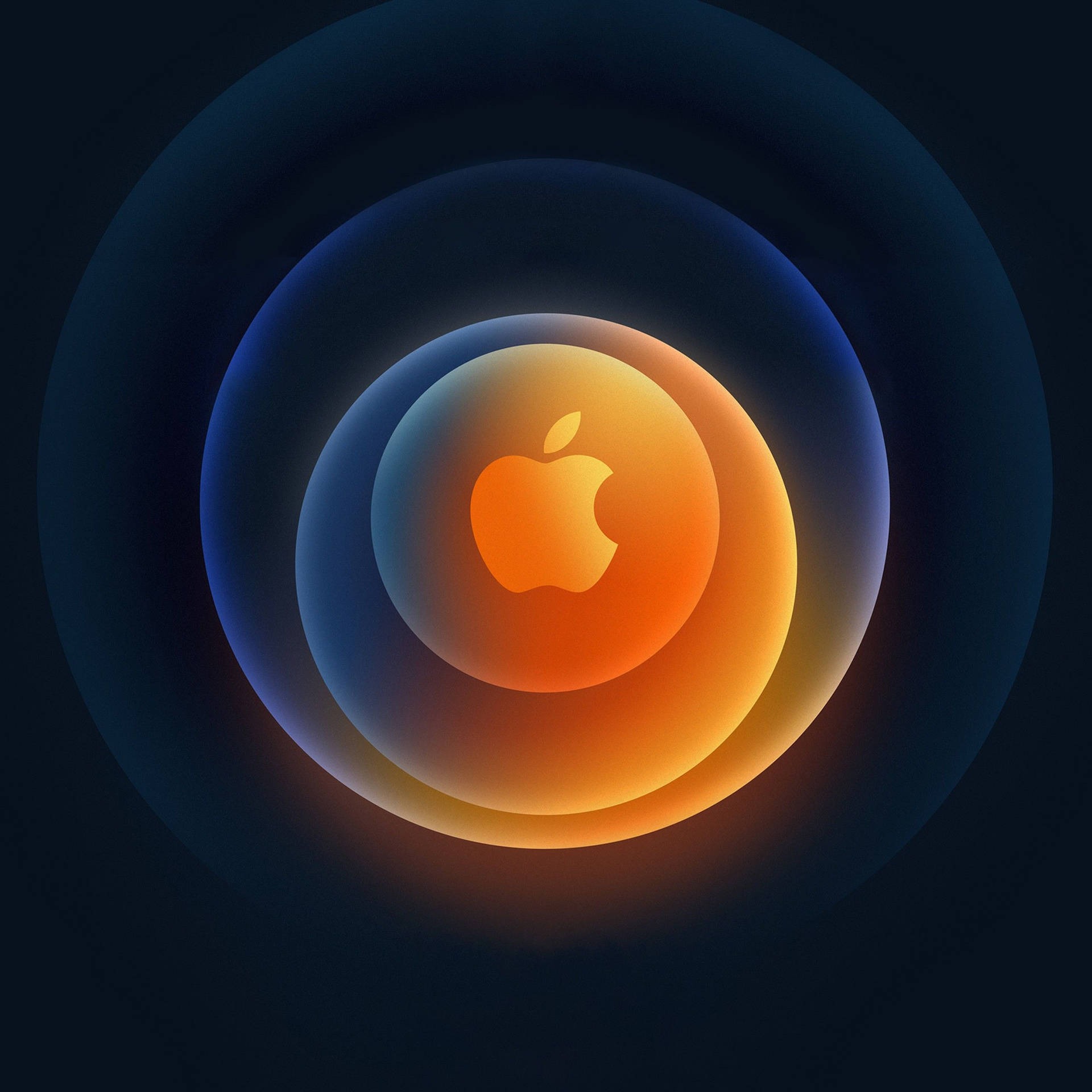 Apple Logo Orange Circles Background