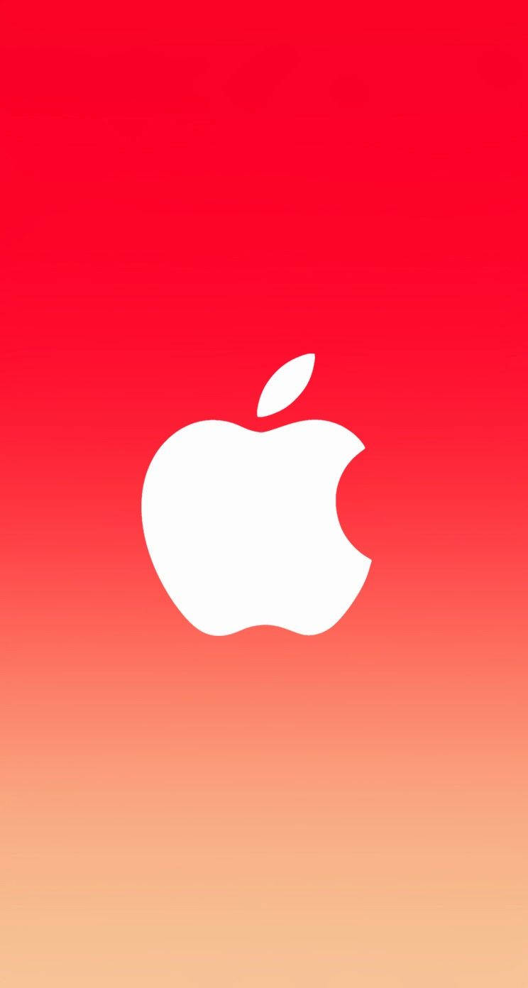 Apple Logo Orange Gradient Original Iphone 4 Background