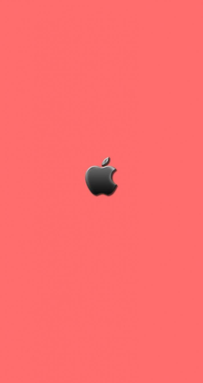 Apple Logo Over Pink Backdrop Ios 7