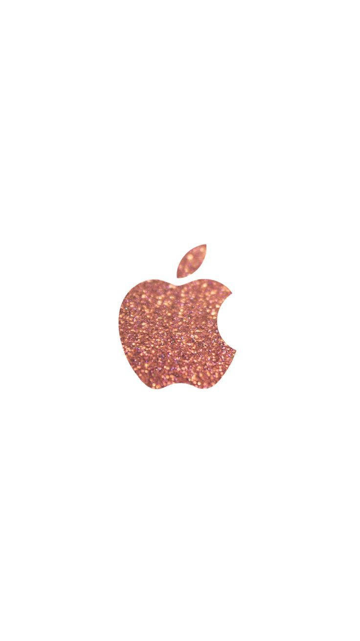 Apple Logo Pink Sparkle Iphone Background