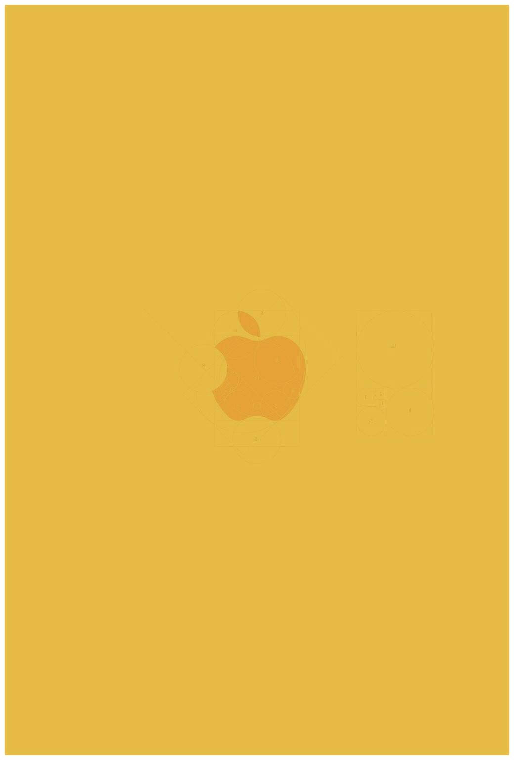 Apple Logo Printed On Cute Pastel Yellow Aesthetic Background