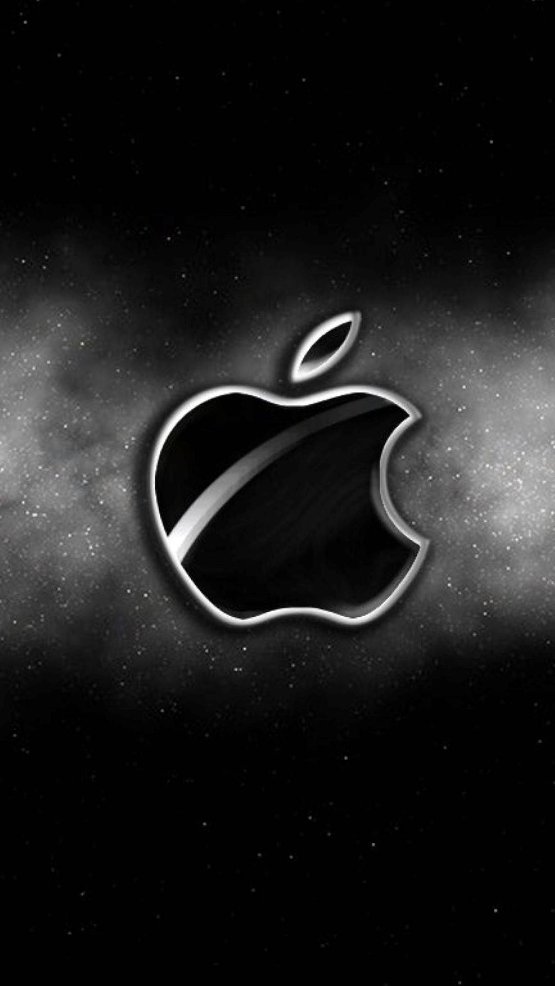 Apple Logo Pure Black Hd Phone Graphic Art Background