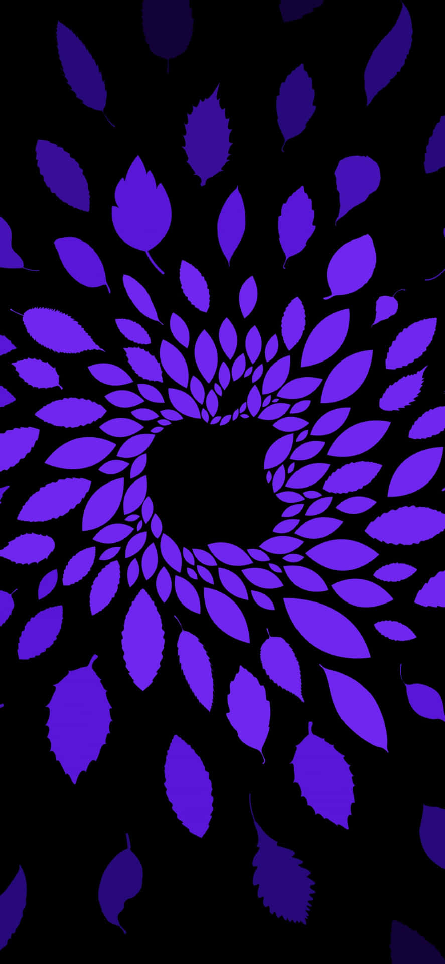 Apple Logo With Purple Leaves In The Background Background