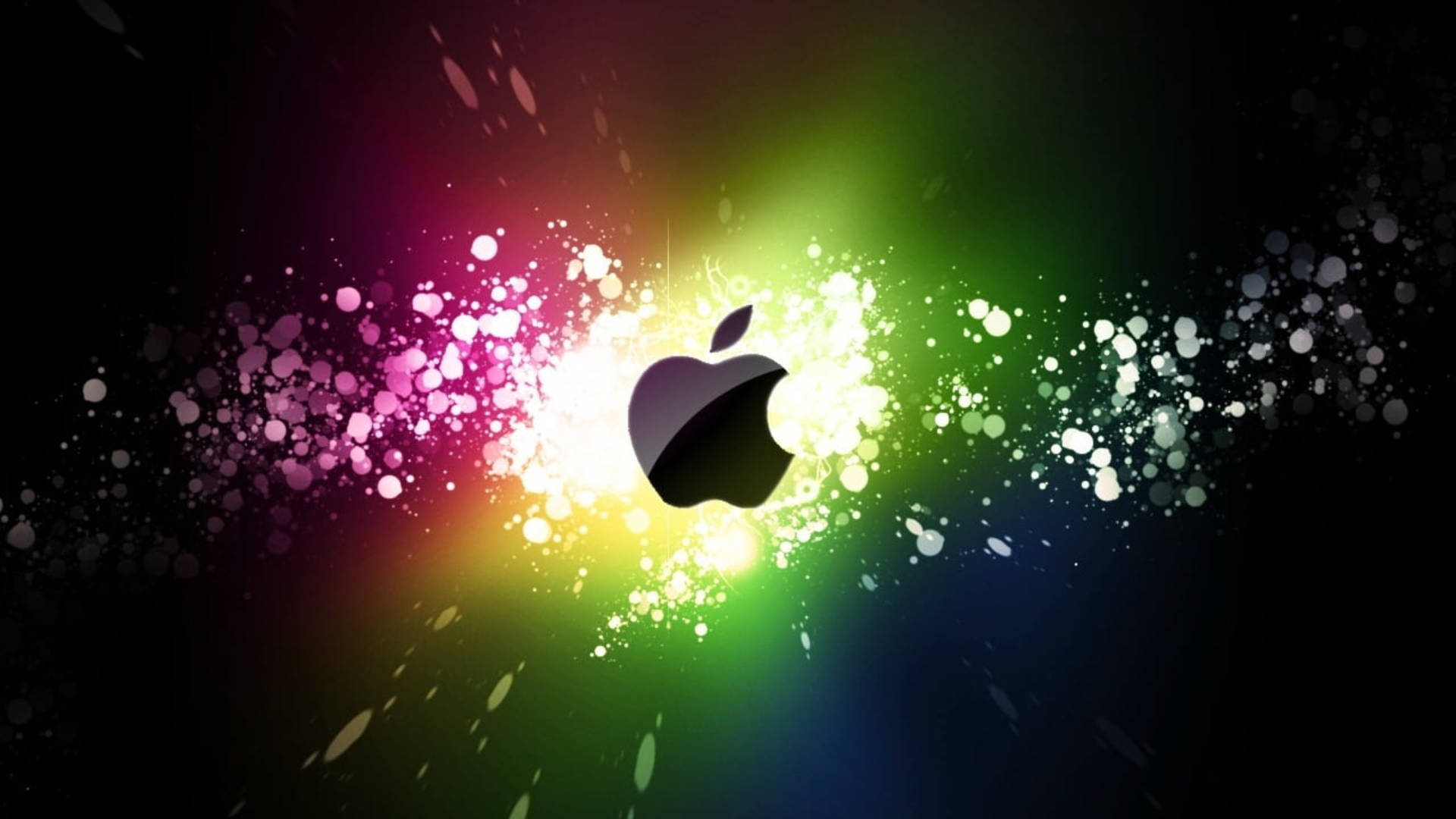Apple Logo With Spectrum Background