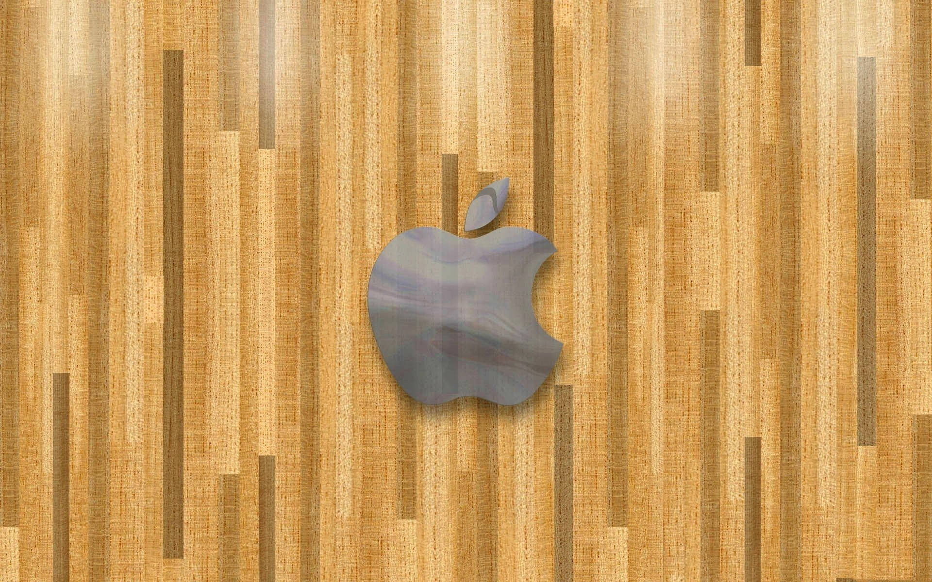 Apple Logo Wooden Wall Background