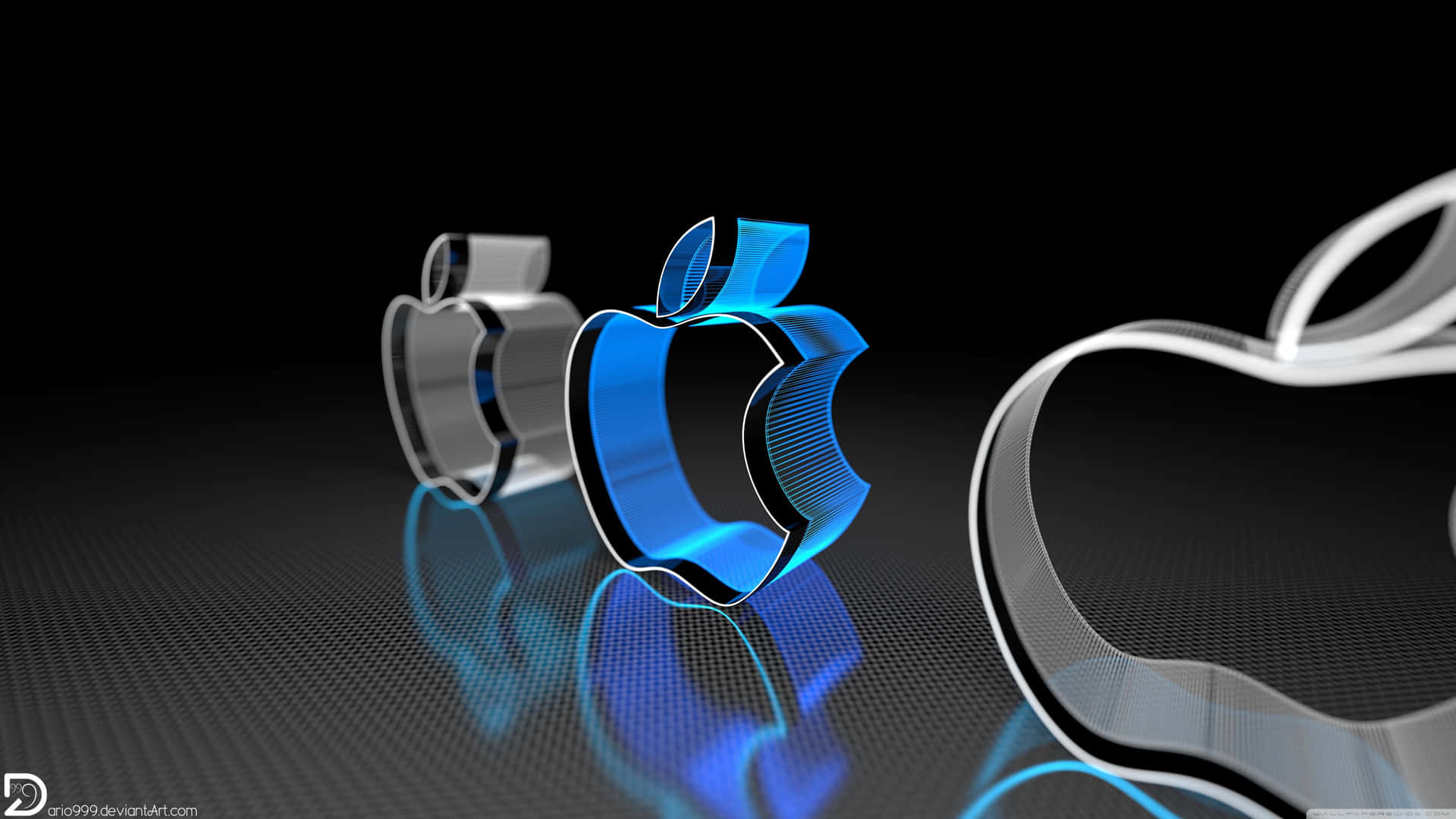 Apple Logos On A Black Background Background