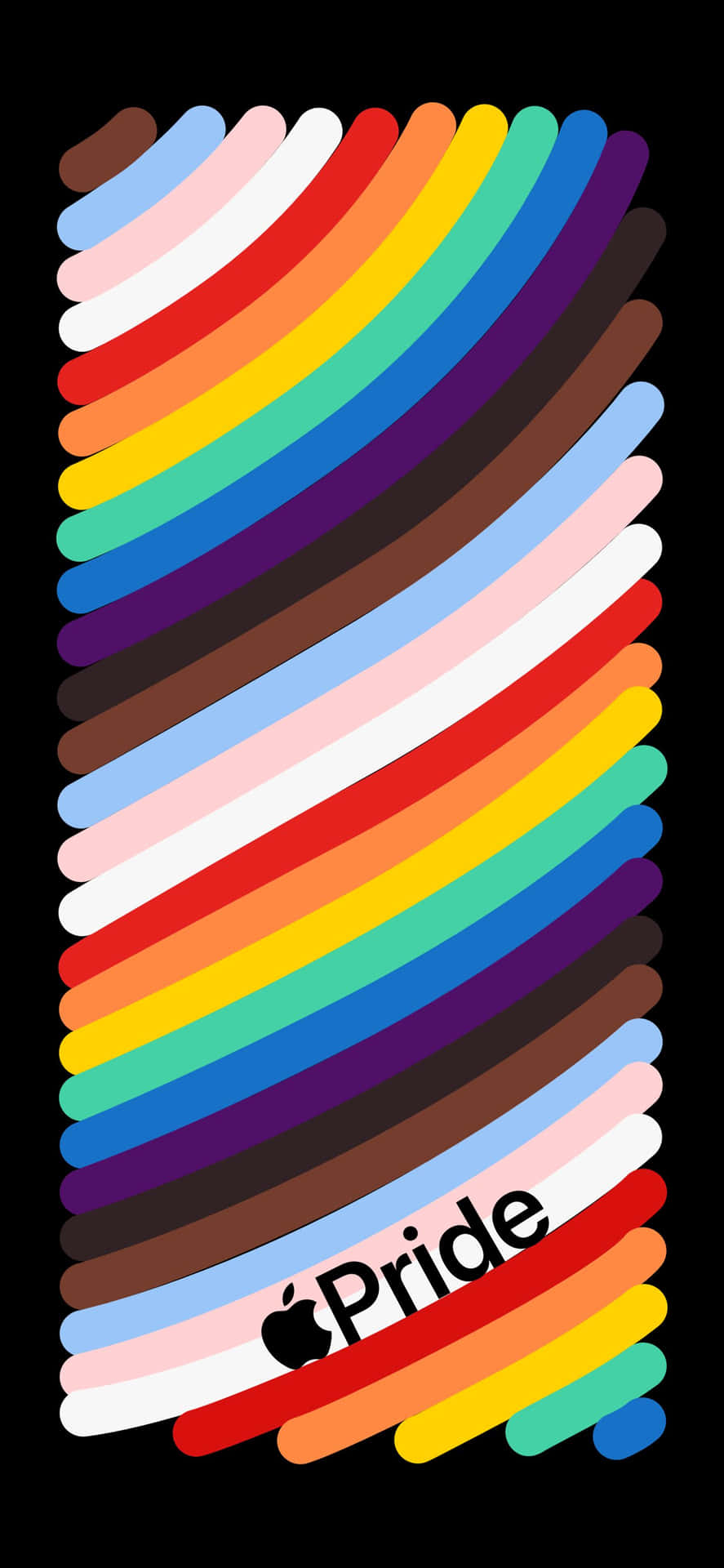 Apple Pride - Rainbow Stripes Background