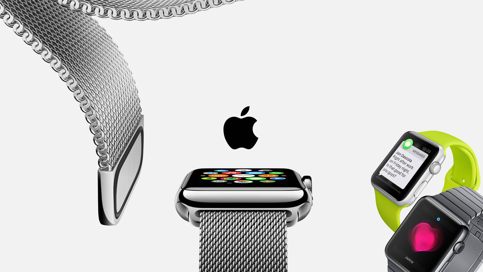 Apple Watch Chromed Metal Mesh Strap Background