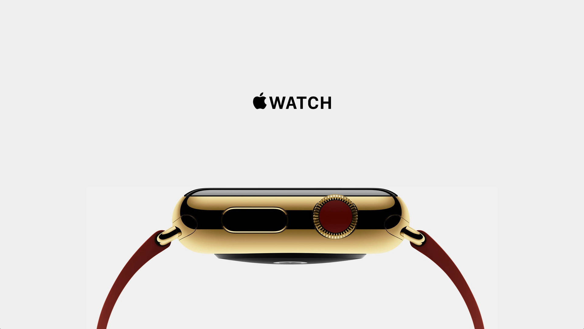 Apple Watch Gold Bezel Red Crown Background