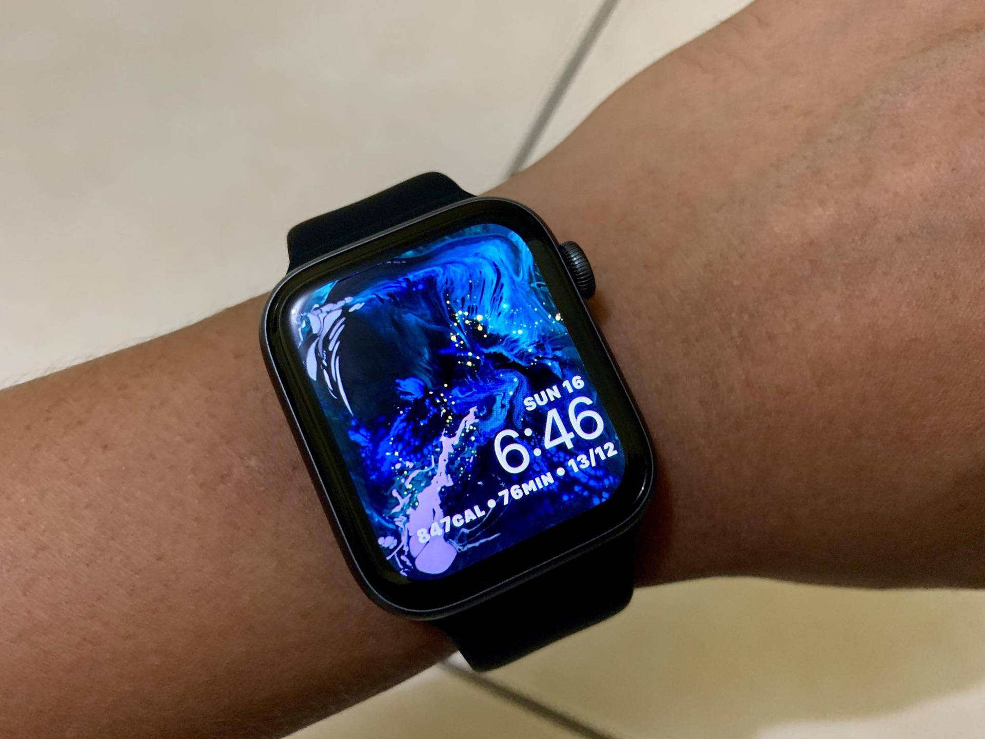 Apple Watch In Black Color Background