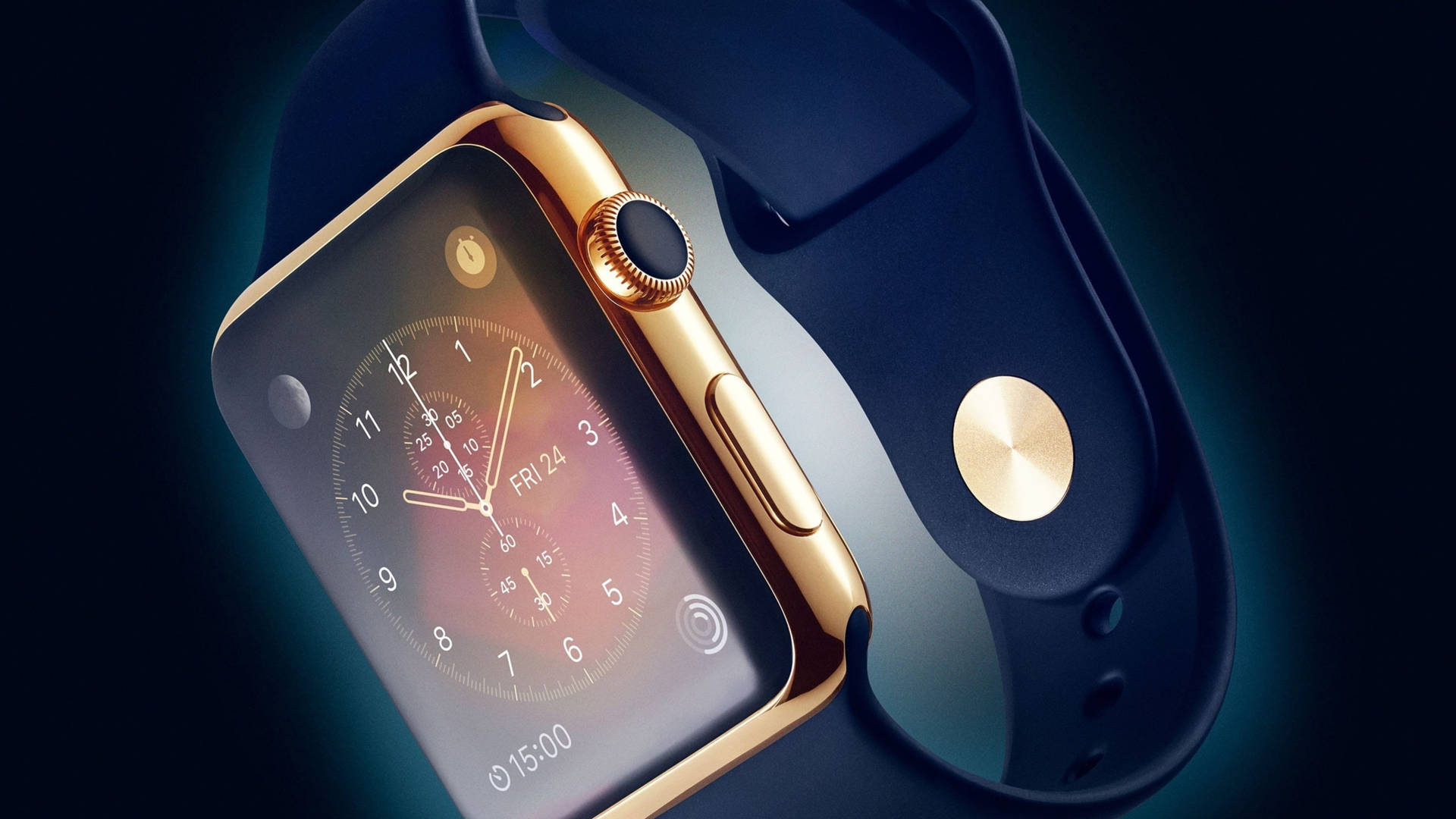 Apple Watch Luxurious Gold Bezel Background